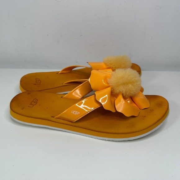 UGG Popy Orange Zinnia Flip Flops Women's Size 10 - Picture 2 of 11